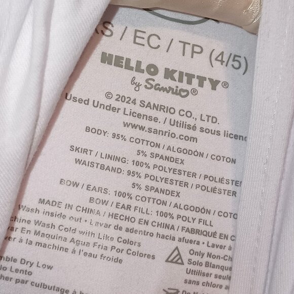 NEW Girls' Hello Kitty Hooded Cosplay Short Sleeve Tutu Dress - Red/White XS - Picture 8 of 8